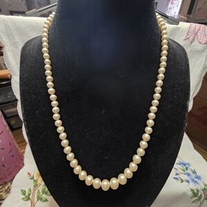 Elegant And Vintage Cream Faux Pearl Necklace By Marvella